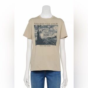 Mighty fine Juniors Vincent van Gogh‎ "The Starry Night" Tee top shirt size XL